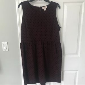 Loft Maroon Polka Dot Dress
